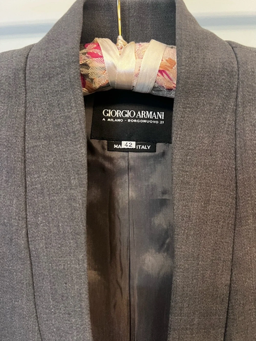 Vintage Giorgio Armani Charcoal Gray Wool Blazer - Vestimenta Spa Size 42 - Picture 3 of 9